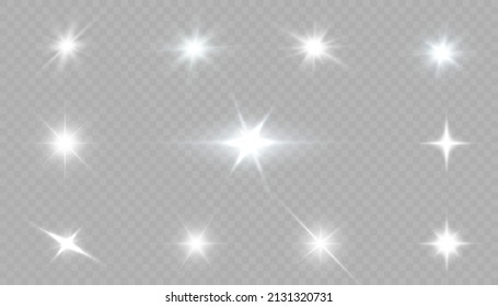 La hermosa luz blanca explota con una explosión transparente. Vector, ilustración brillante para un efecto perfecto con resaltados. Estrella brillante. Deslumbrante transparente de gradiente brillante, brillante flash.