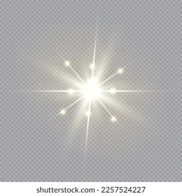 White beautiful light explodes with a transparent explosion. 