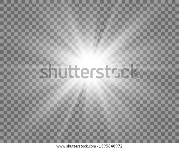 白い美しい光が 透明な爆発で爆発します キラキラ と輝きを持つ完璧な効果を実現するベクター画像 明るいイラスト 明るい星 光沢グラデーションの透明な輝き 明るい閃光 のベクター画像素材 ロイヤリティ フリー 1395848972