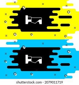 Icono de la cama blanca aislado en fondo negro.  Vector