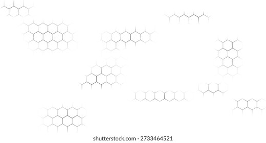 Fondo blanco de la colmena. Patrón de células de colmena de abejas. Formas de miel de abeja. Símbolo geométrico de textura sin costuras. Hexágono, trama hexagonal, signo o icono de celda de mosaico. Graduación.