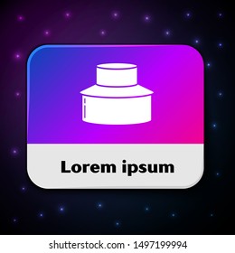 White Beekeeper with protect hat icon isolated on black background. Special protective uniform. Rectangle color button. Vector Illustration
