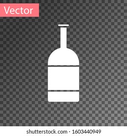 White Beer bottle icon isolated on transparent background.  Vector Illustration