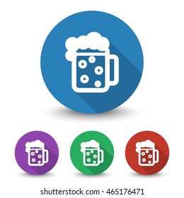 White Beer icon in different colors set