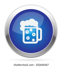 White Beer icon on blue web app button