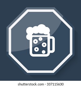 White Beer icon on plum blue web app button