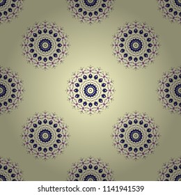White, beige and gray filigree ornament. Vector colorful template for wallpaper, textile, shawl, carpet and any surface. Seamless pattern with ornamental mandalas.