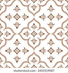 Weiße und beige Luxus-Vektorgrafik nahtlose Muster. Ornamente, traditionelle, ethnische, arabische, türkische, indische Motive. Ideal für Stoff und Textil, Bildschirmhintergrund, Verpackungsdesign oder jede beliebige Idee.