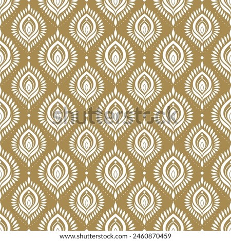White and beige luxury vector seamless pattern. Ornament, Traditional, Ethnic, Arabic, Turkish, Indian motifs. Great for fabric and textile, wallpaper, packaging design or any desired idea.