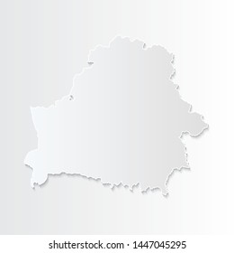 White Belarus map-countries. Vector paper map of Belarus on a gray background. Vector illustration.