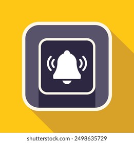 White bell icon is ringing inside a smartphone app, signaling an important notification