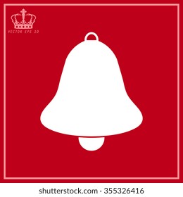 White Bell icon, vector illustration