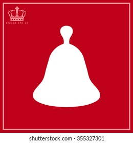 White Bell icon, vector illustration