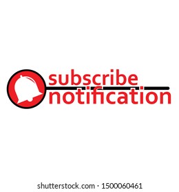 White bell in red circle notification button template. New subscribe button. Vector in eps 10