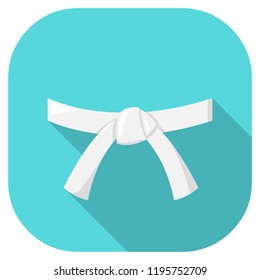 White Belt Flat Icon Illustration