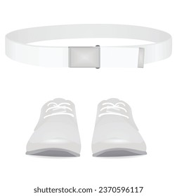 White belt and shoes. vector illustration