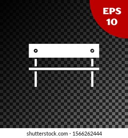 White Bench icon isolated on transparent dark background.  Vector Illustration