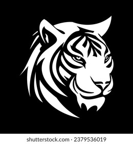 White Bengal Tiger Head Logo Mascot Vector Illustration Design for Brand Identity