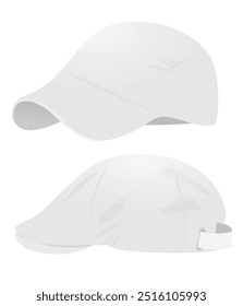 White beret cap. vector illustration