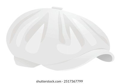 White beret cap. vector illustration