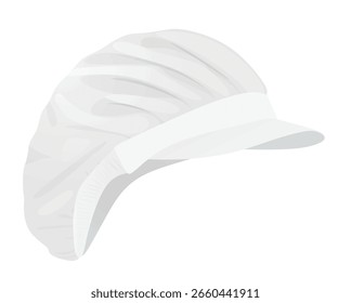 Gorra boina blanca. Ilustración vectorial