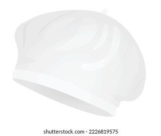White beret hat. vector illustration