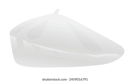 Sombrero de boina blanco. Ilustración vectorial