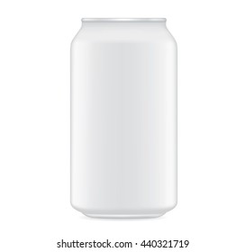 White beverage can vector isolated on white background.