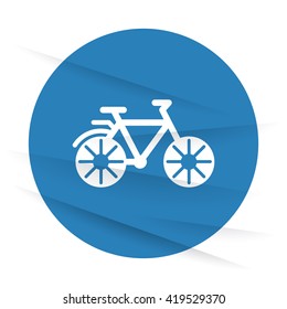 White Bicycle icon label on wrinkled paper