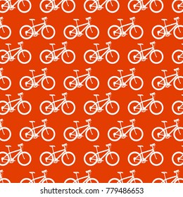 white bicycles sport transport seamless pattern design