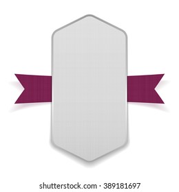 White big Banner on purple Ribbon