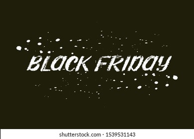 White Big Black Friday vector watercolor, discounts and sales on a black background