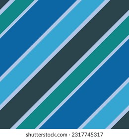 White big blue and green diagonal stripes seamless vector pattern. Blue and green lines on white background.