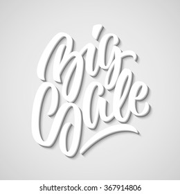 White Big Sale handmade lettering, graffiti style italic calligraphy with 3d block blended shade and shadow for logo, design concepts, banners, labels, prints, posters, stickers. Vector illustration.