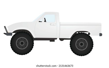 White big wheels truck. vector