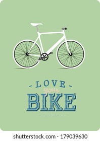 white bike retro poster