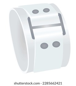 White  biker wristband. vector illustration