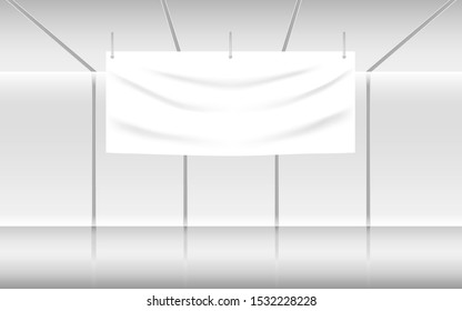 white billboard in the showroom