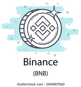 White binance cryptocurrency coin isolated on white background