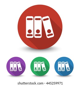 White Binders icon in different colors set