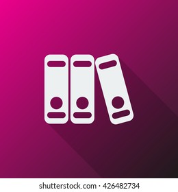 White Binders icon on pink background