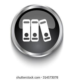 White Binders symbol on black glossy web button