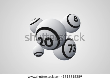 White Bingo Balls Vector Illustration