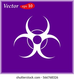 white bio hazard sign vector illustration.