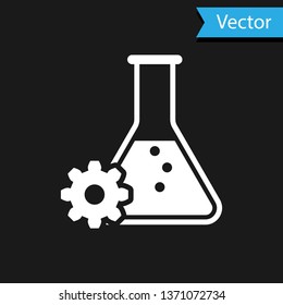 White Bioengineering icon isolated on black background. Element of genetics and bioengineering icon.  