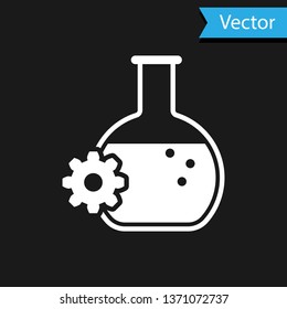 White Bioengineering icon isolated on black background. Element of genetics and bioengineering icon. 