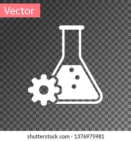 White Bioengineering icon isolated on transparent background. Element of genetics and bioengineering icon. Biology, molecule, chemical icon. Vector Illustration
