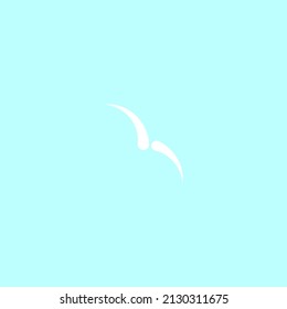 White bird in the blue sky
