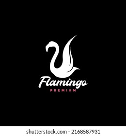 white bird flamingo fly logo design vector graphic symbol icon illustration creative idea