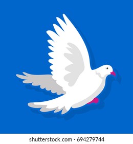Weißer Vogel fliegt